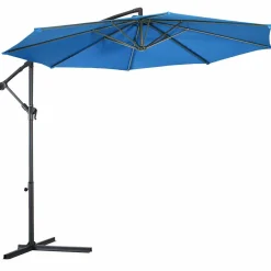 Tangkula Patio Umbrella, 10 ft Outdoor Offset Hanging Umbrella with Crank and Cross Base
