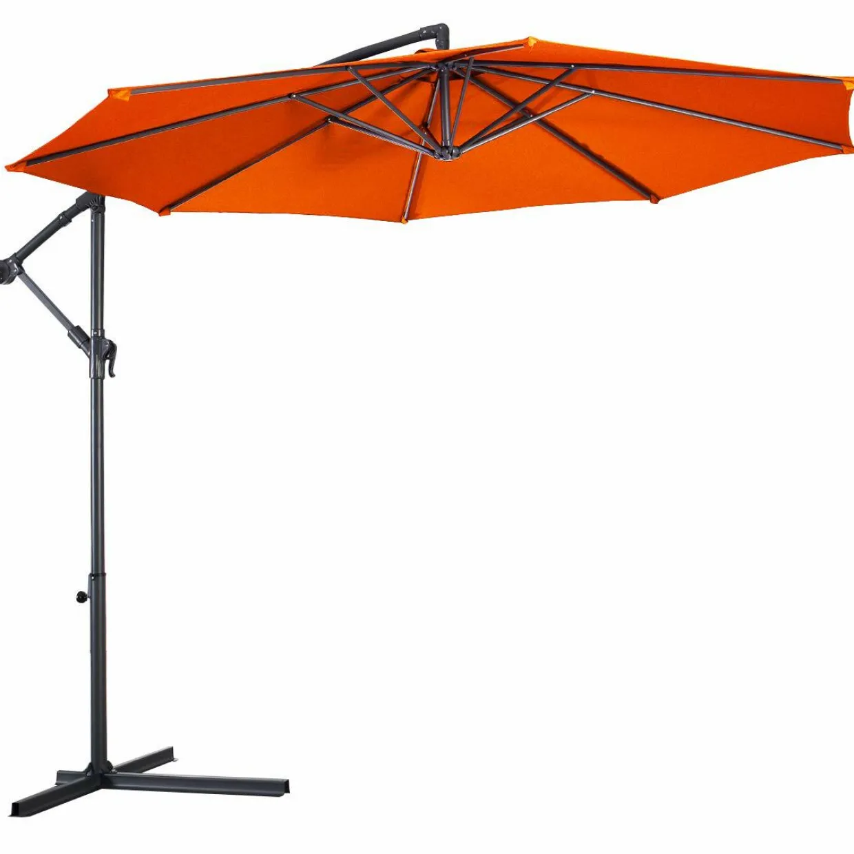 Tangkula Patio Umbrella, 10 ft Outdoor Offset Hanging Umbrella with Crank and Cross Base