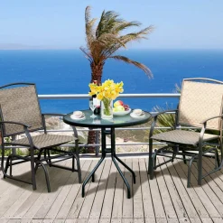 Tangkula 3PCS Bistro Set, Patio Bistro Furniture Set
