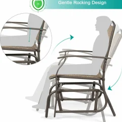 Tangkula 3PCS Bistro Set, Patio Bistro Furniture Set