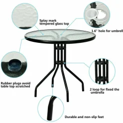 Tangkula 3PCS Bistro Set, Patio Bistro Furniture Set