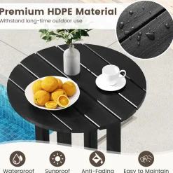 Tangkula 3PCS Outdoor HDPE Bar Table & Chair Set for 2