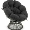 Tangkula PE Wicker Papasan Chair with 360° Swivel Base