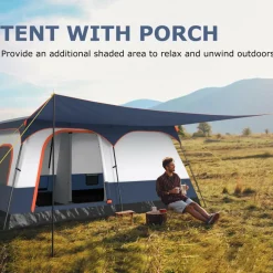 Tangkula 6/8/10-Person Camping Tent with Porch