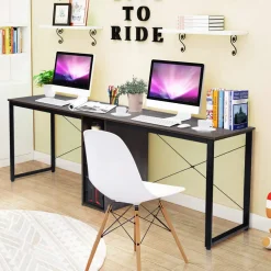 Tangkula 2-Person Desk Double Computer Desk, 79 Inch Home Office Desk with Storage & Cabinet