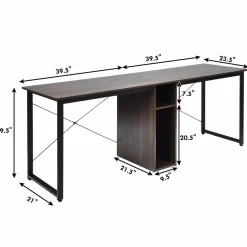 Tangkula 2-Person Desk Double Computer Desk, 79 Inch Home Office Desk with Storage & Cabinet