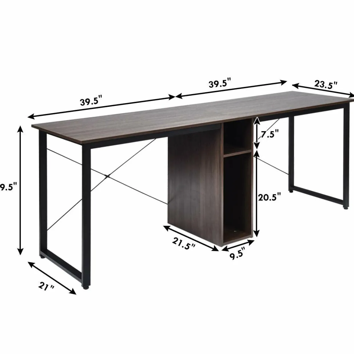 Tangkula 2-Person Desk Double Computer Desk, 79 Inch Home Office Desk with Storage & Cabinet