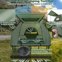 Tangkula 2-Person Outdoor Foldable Camping Tent with Air Mattress & Sleeping Bag