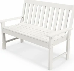 Tangkula 2-Person Outdoor Garden Park Bench, All-Weather HDPE Patio Loveseat Chair with Cozy Backrest