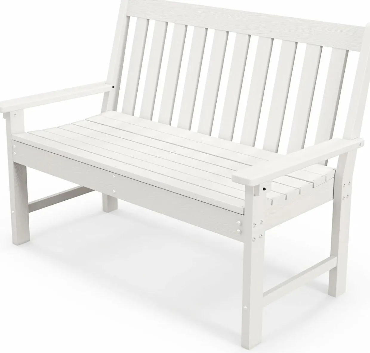 Tangkula 2-Person Outdoor Garden Park Bench, All-Weather HDPE Patio Loveseat Chair with Cozy Backrest