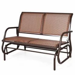 Tangkula 2-Person Patio Glider, Outdoor Swing Bench