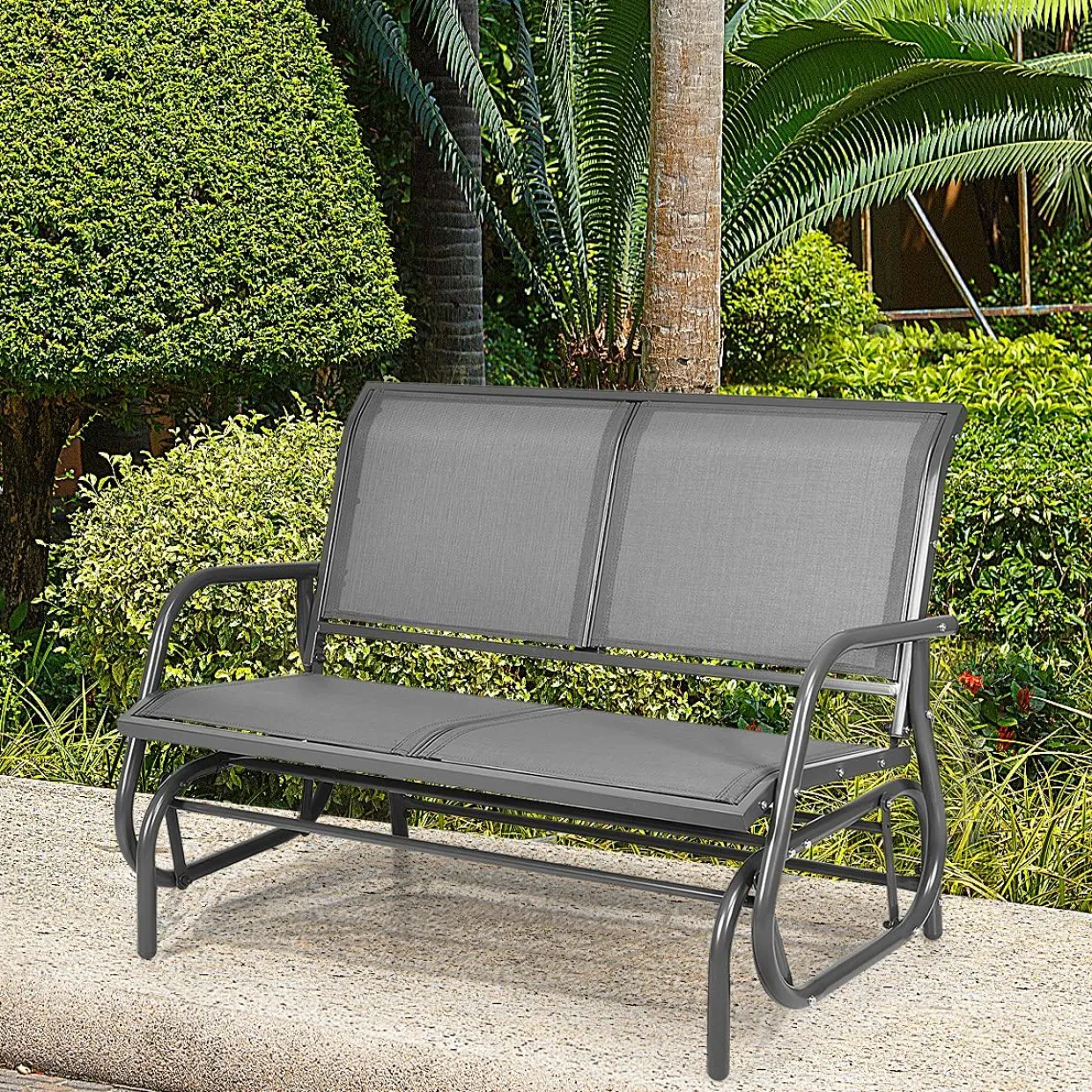 Tangkula 2-Person Patio Glider, Outdoor Swing Bench