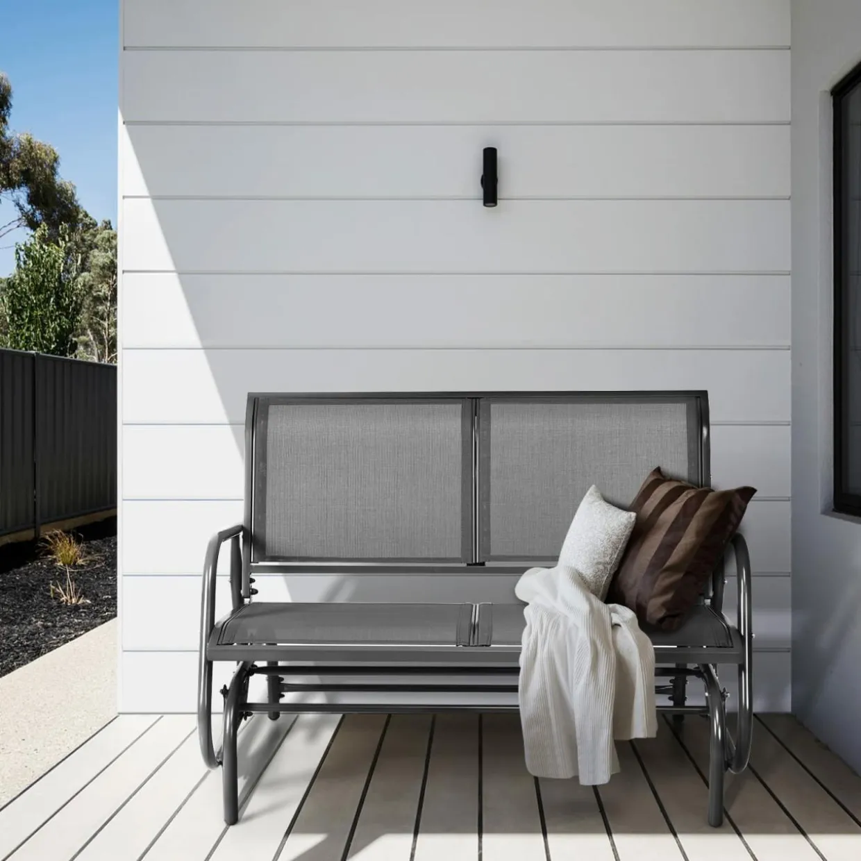 Tangkula 2-Person Patio Glider, Outdoor Swing Bench