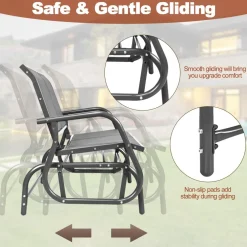Tangkula 2-Person Patio Glider, Outdoor Swing Bench
