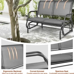 Tangkula 2-Person Patio Glider, Outdoor Swing Bench