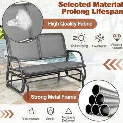 Tangkula 2-Person Patio Glider, Outdoor Swing Bench