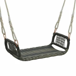 Tangkula 1-Person Rattan Porch Swing, Outdoor Single Swing Chair Bench