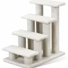 Tangkula Pet Stairs for Cats and Dogs, 4-Step Carpeted Ladder Ramp Cat Climber Cat Scratching Post