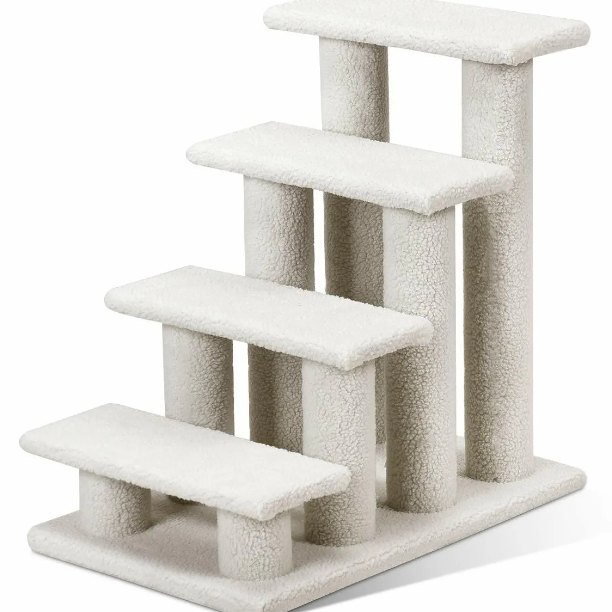 Tangkula Pet Stairs for Cats and Dogs, 4-Step Carpeted Ladder Ramp Cat Climber Cat Scratching Post