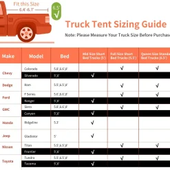 Tangkula Pickup Truck Tent for 2-Person Sleeping, 5 FT Truck Bed Tent Mid Size