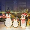 Tangkula 3-Piece Christmas Lighted Penguin Family