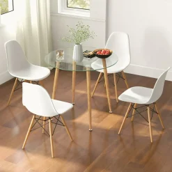 Tangkula 5-Piece Dining Table Set for 4, Kitchen Table Set with PET Seat