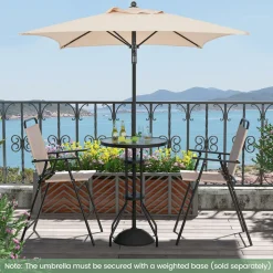 Tangkula 4-Piece Outdoor Bar Set with Umbrella