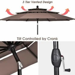 Tangkula 6-Piece Outdoor Dining Set, PE Wicker Patio Dining Table and Chairs Set with Cushions