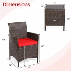 Tangkula 3-Piece Patio Conversation Set