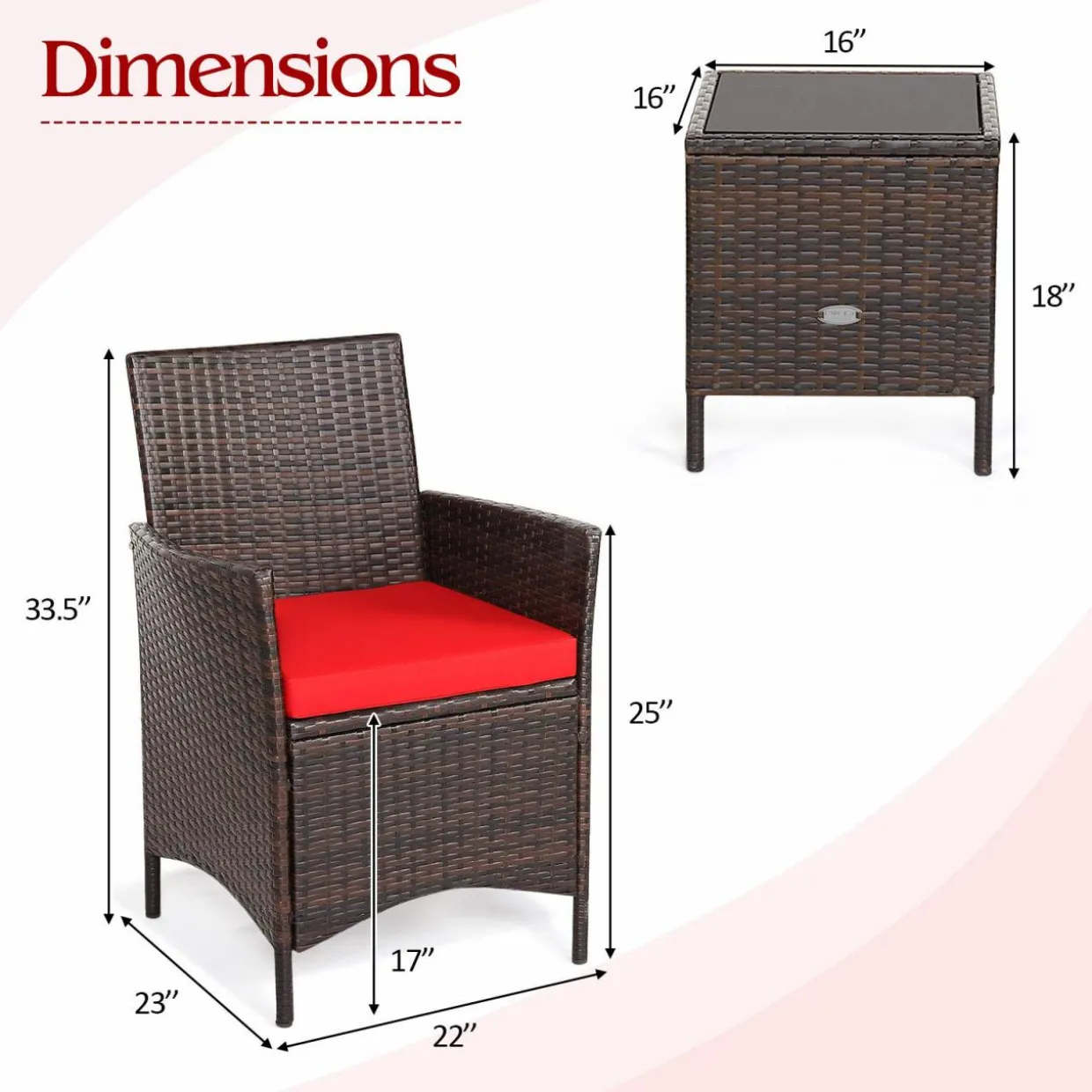 Tangkula 3-Piece Patio Conversation Set