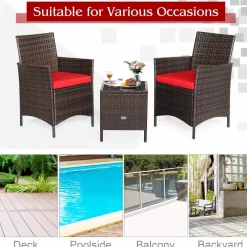 Tangkula 3-Piece Patio Conversation Set