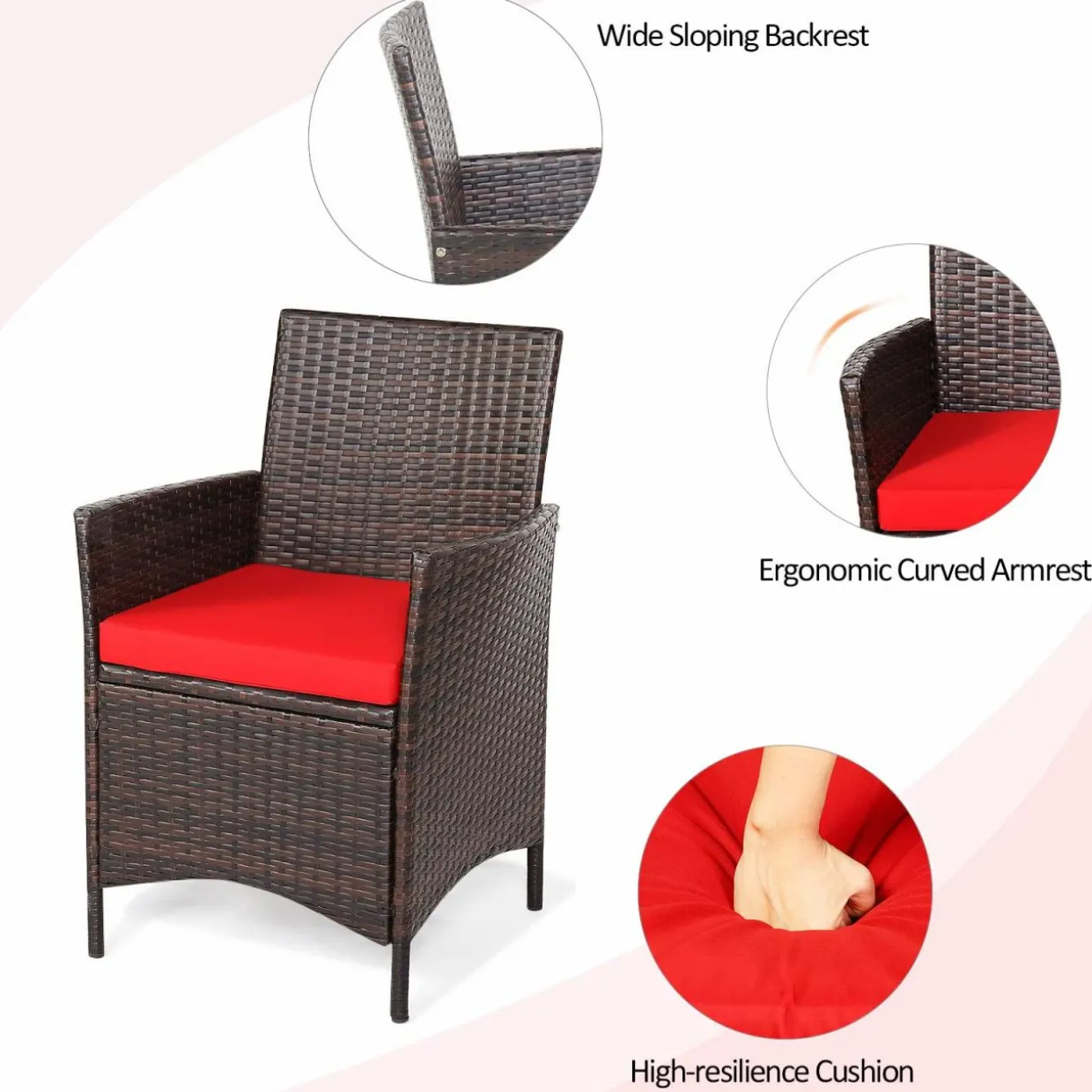 Tangkula 3-Piece Patio Conversation Set