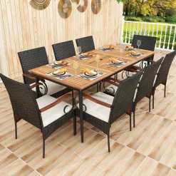 Tangkula 9-Piece Patio Dining Set, 79