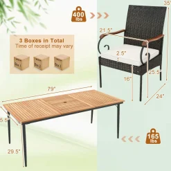 Tangkula 9-Piece Patio Dining Set, 79