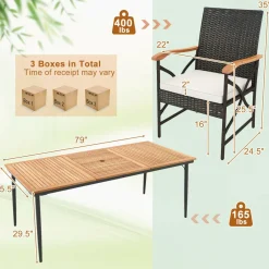 Tangkula 9-Piece Patio Dining Set, 79