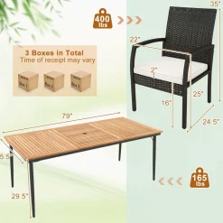 Tangkula 9-Piece Patio Dining Set, 79