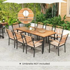 Tangkula 9-Piece Patio Dining Set, 79