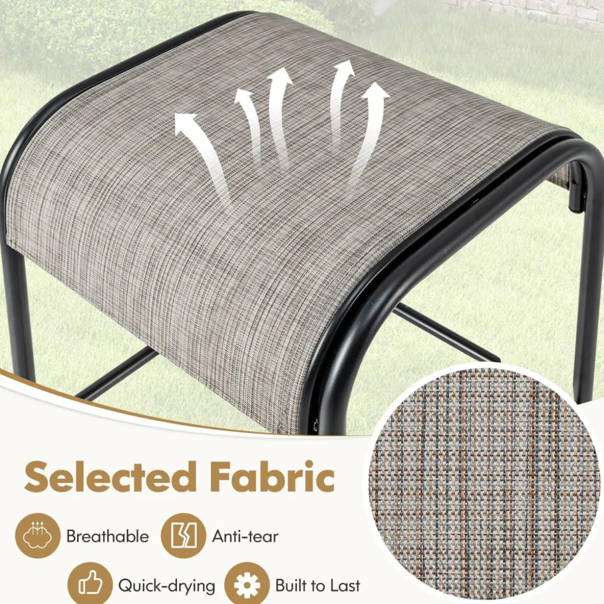 Tangkula 5-Piece Patio Dining Set, Outdoor 27.5" Bar Height Table & 4 30" Barstools w/Umbrella Hole