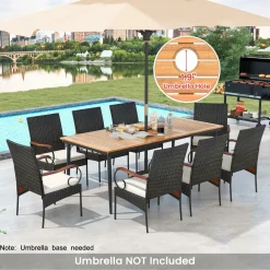 Tangkula 9-Piece Patio Dining Set, 79