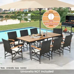 Tangkula 9-Piece Patio Dining Set, 79