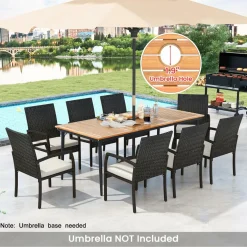 Tangkula 9-Piece Patio Dining Set, 79