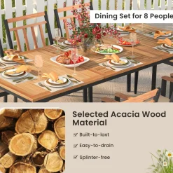 Tangkula 9-Piece Patio Dining Set, 79