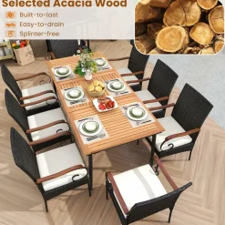 Tangkula 9-Piece Patio Dining Set, 79