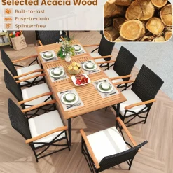 Tangkula 9-Piece Patio Dining Set, 79
