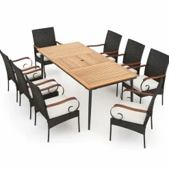 Tangkula 9-Piece Patio Dining Set, 79