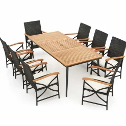 Tangkula 9-Piece Patio Dining Set, 79