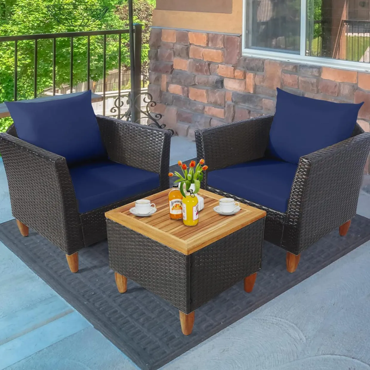 Tangkula 3-Piece Patio Furniture Set