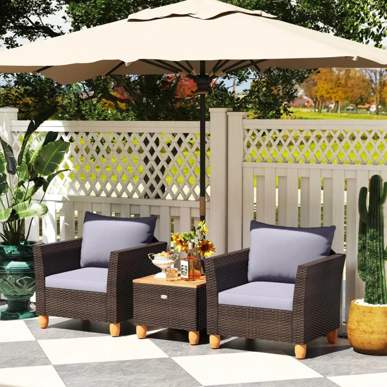 Tangkula 3-Piece Patio Furniture Set