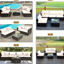 Tangkula 6-Piece Patio Furniture Set with 30