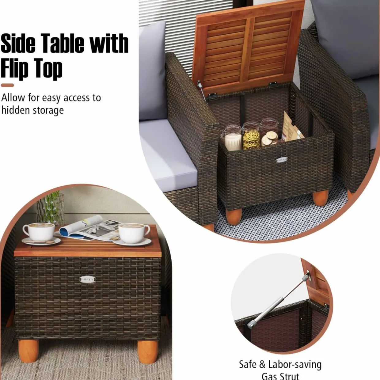 Tangkula 3-Piece Patio Furniture Set